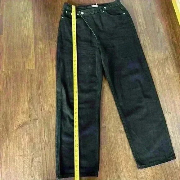 Criss cross wide-leg denim in black size L - Picture 7 of 9